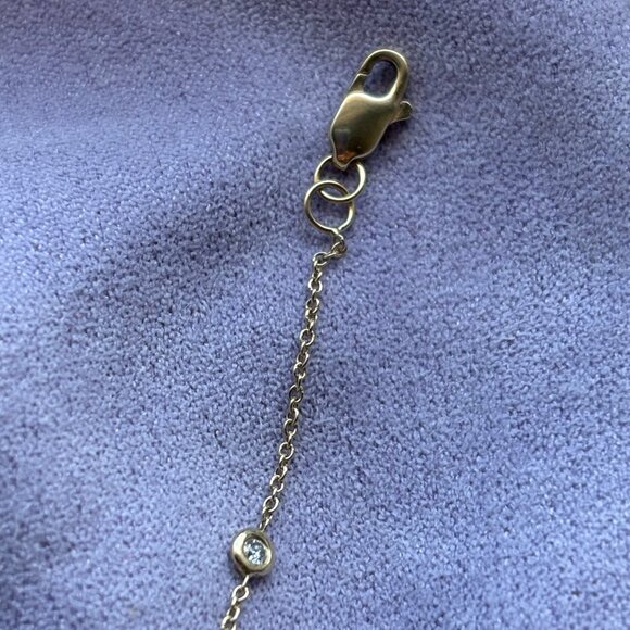 14K yellow gold diamonds by the yard bracelet, 7 inches adjustable - Picture 2 of 3